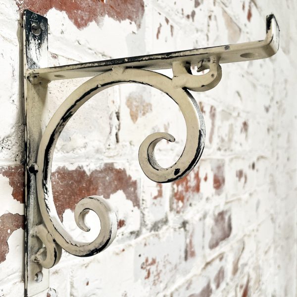 Set 2 Short Iron Shelf Brackets - winter white - NEW SHIPMENT