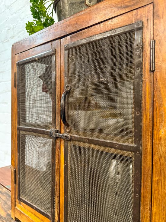 Small Original Mesh/Wood Cabinet - Image 4