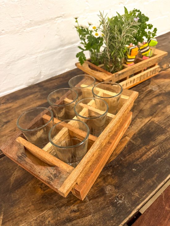 Wooden 6 glass trug - Image 3