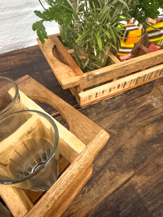 Wooden 6 glass trug - Image 2