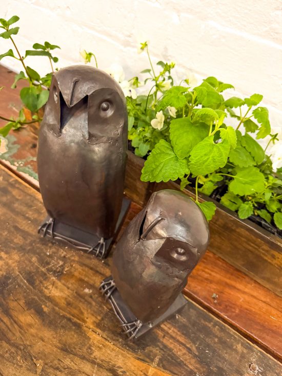 Set 2 Wise Iron Owls