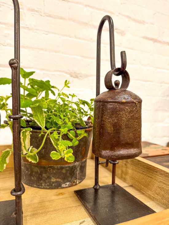 Original Iron Bell on Stand w/striker (bell size may vary)