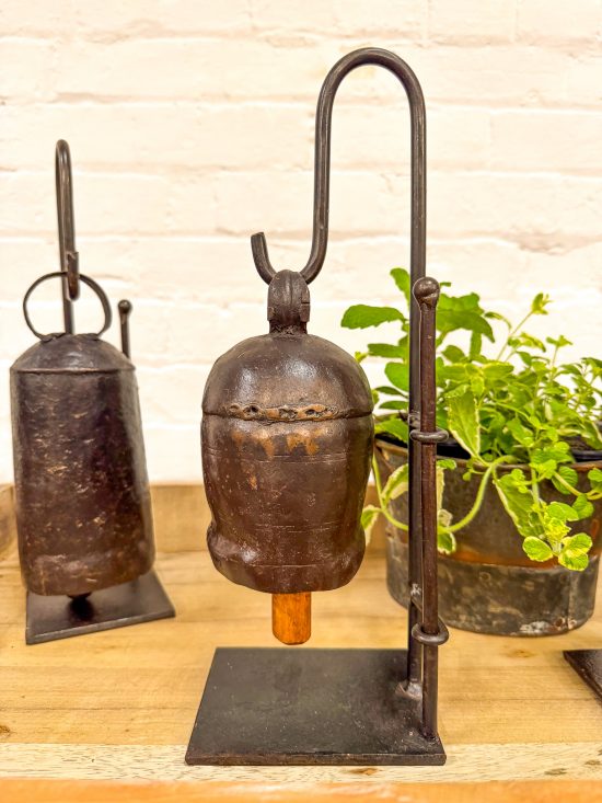 Original Iron Bell on Stand w/striker (bell size may vary) - Image 2