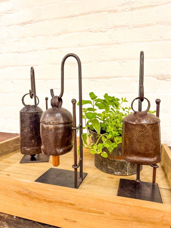 Original Iron Bell on Stand w/striker (bell size may vary) - Image 3