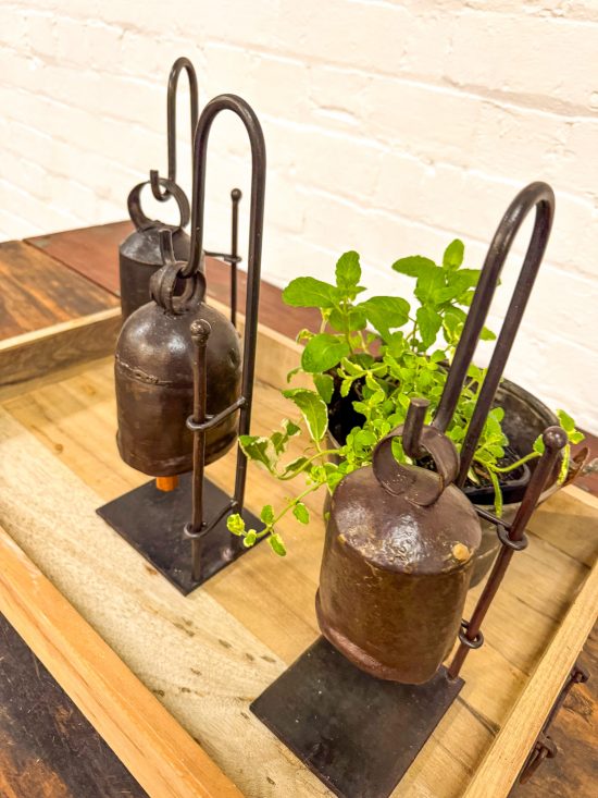 Original Iron Bell on Stand w/striker (bell size may vary) - Image 4