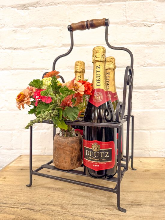 Iron 4 Bottle Iron Trug - Black - Image 3