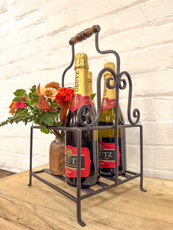 Iron 4 Bottle Iron Trug - Black - Image 2