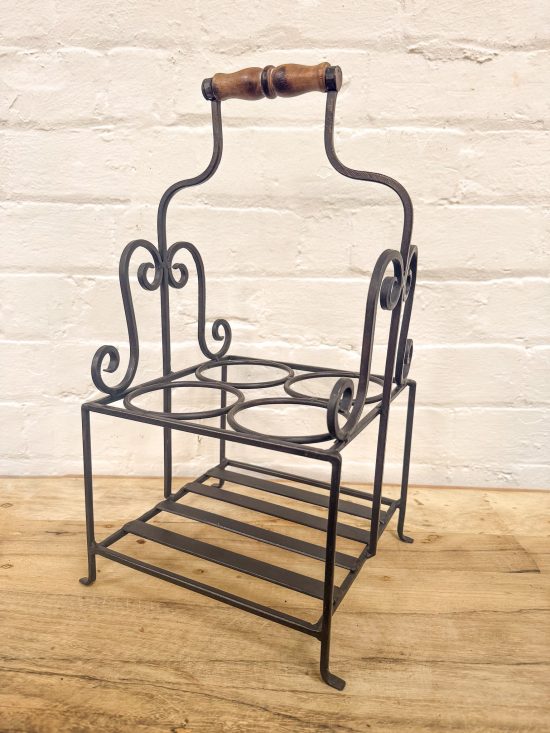 Iron 4 Bottle Iron Trug - Black - Image 5