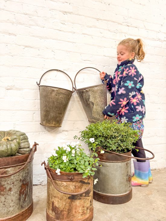 Set 3 large Iron Milk Buckets