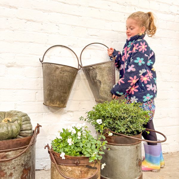 Set 3 large Iron Milk Buckets