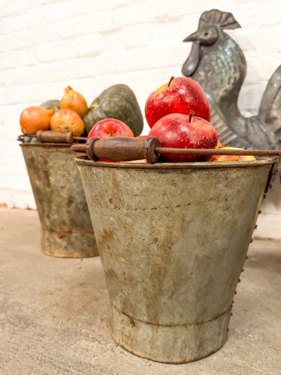 Set 3 Original Iron Buckets w/wood handle - Image 3