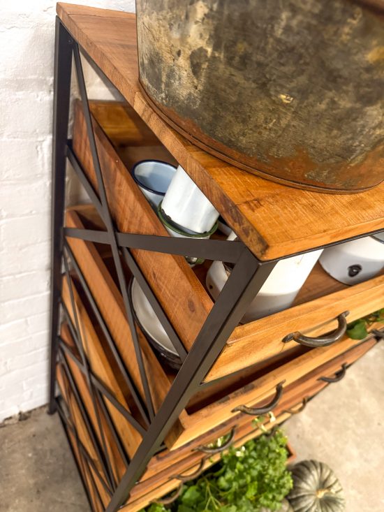 Wood/Iron 6 drawer/shelf Cabinet - Image 3