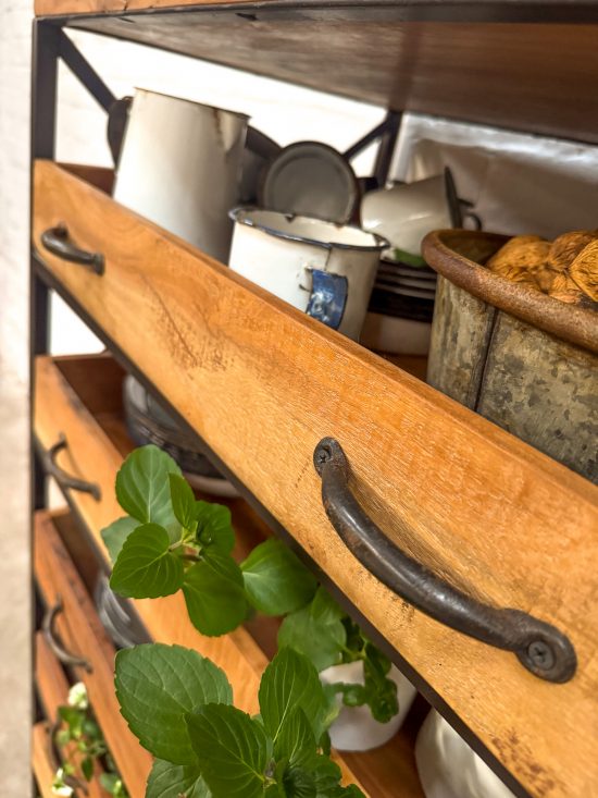 Wood/Iron 6 drawer/shelf Cabinet - Image 5