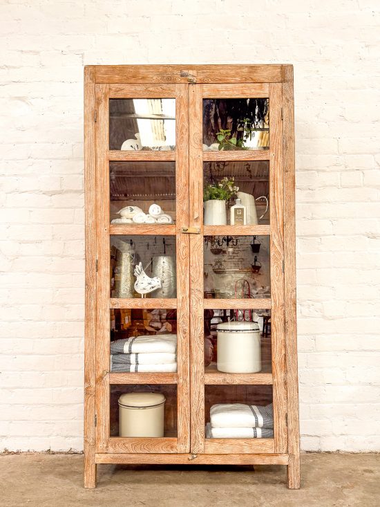 Original Tall Whitewashed Cabinet