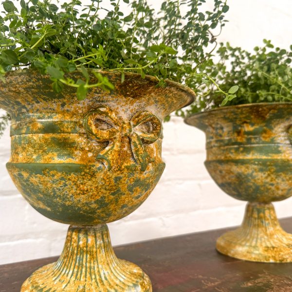 Large Metal Bow Urn