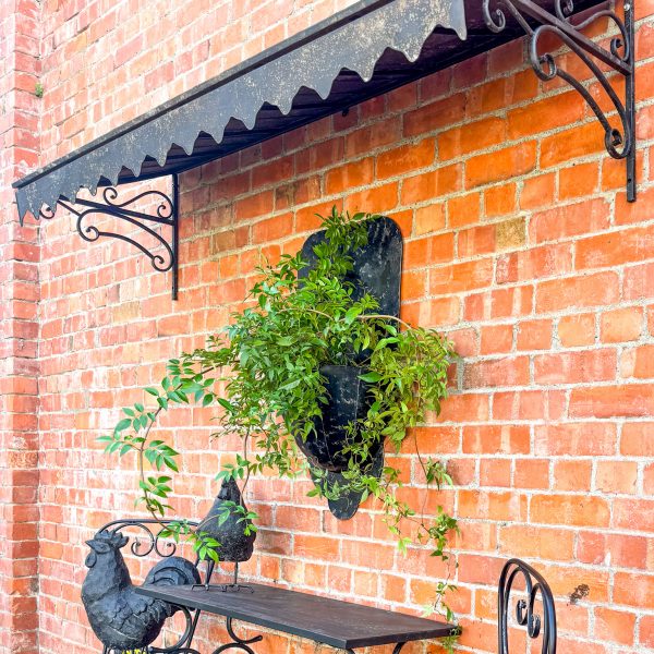 Large Antique Black Metal Awning