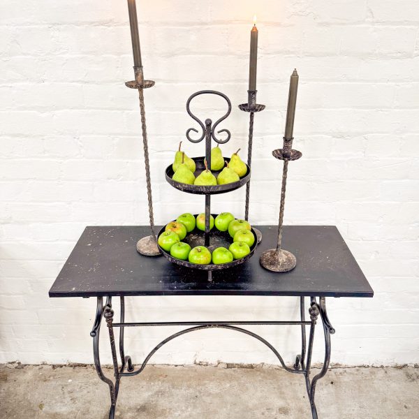 Set 3 Tall Iron Candleholders