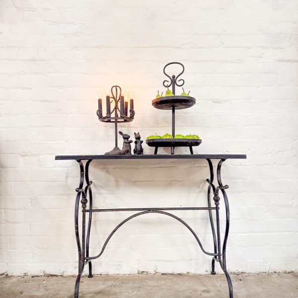Antique Black Iron Console
