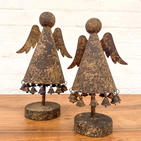 Set 2 Metal Christmas Angels